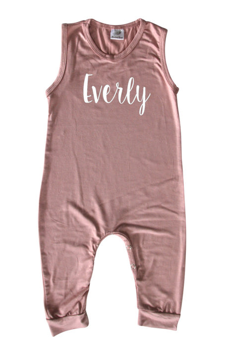 Sweet Personalized Custom Silky Sleeveless Baby Romper for Boys and Girls