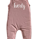 6M Dusty Rose Sweet Personalized Custom Silky Sleeveless Baby Romper for Boys and Girls