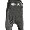 24M Dark Heather Gray Sweet Personalized Custom Silky Sleeveless Baby Romper for Boys and Girls