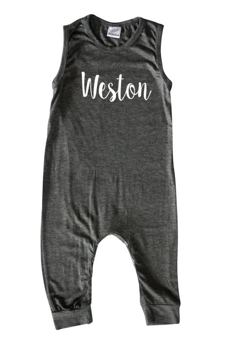 Sweet Personalized Custom Silky Sleeveless Baby Romper for Boys and Girls