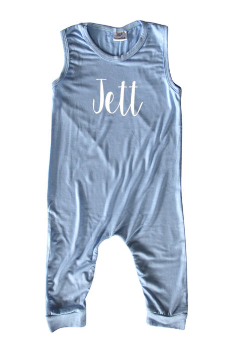 Sweet Personalized Custom Silky Sleeveless Baby Romper for Boys and Girls
