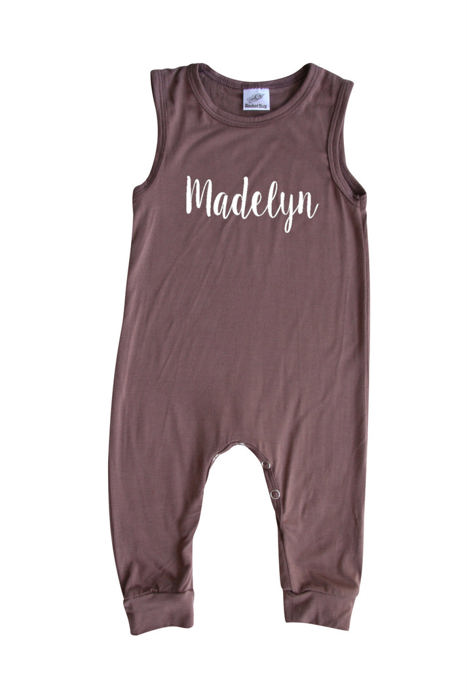 Sweet Personalized Custom Silky Sleeveless Baby Romper for Boys and Girls