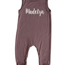 24M Dark Mauve Sweet Personalized Custom Silky Sleeveless Baby Romper for Boys and Girls