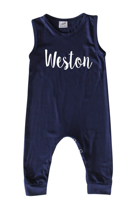 Sweet Personalized Custom Silky Sleeveless Baby Romper for Boys and Girls