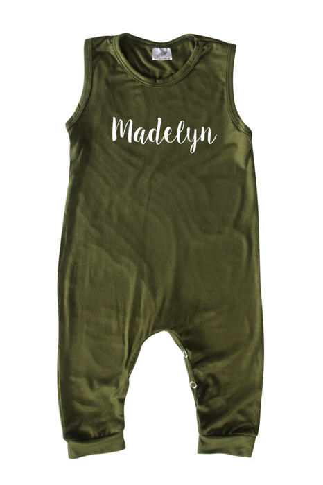 Sweet Personalized Custom Silky Sleeveless Baby Romper for Boys and Girls