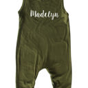 24M Olive Sweet Personalized Custom Silky Sleeveless Baby Romper for Boys and Girls