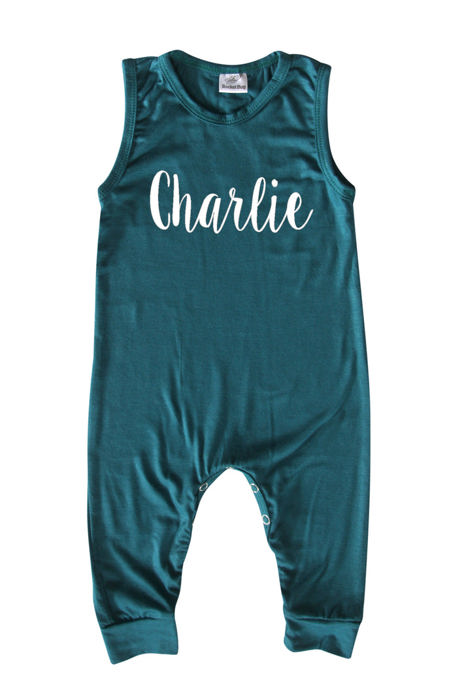 Sweet Personalized Custom Silky Sleeveless Baby Romper for Boys and Girls