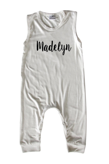 Sweet Personalized Custom Silky Sleeveless Baby Romper for Boys and Girls