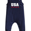 3M USA NAVY USA Graphic Sleeveless Baby Romper for Boys and Girls