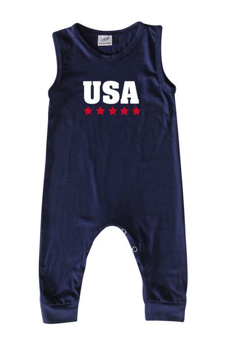 USA Graphic Sleeveless Baby Romper for Boys and Girls