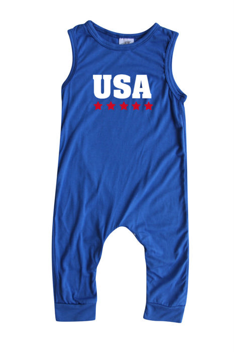 USA Graphic Sleeveless Baby Romper for Boys and Girls