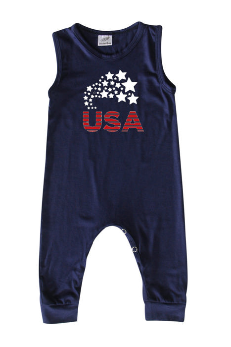 USA Graphic Sleeveless Baby Romper for Boys and Girls