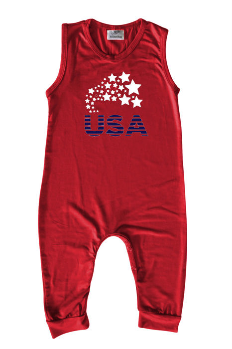 USA Graphic Sleeveless Baby Romper for Boys and Girls