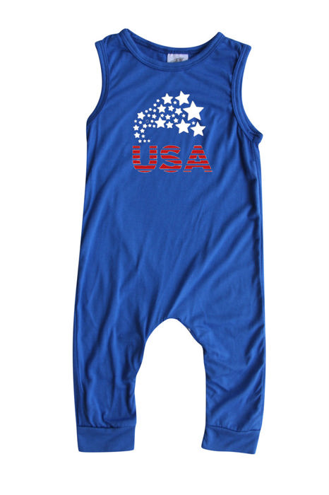 USA Graphic Sleeveless Baby Romper for Boys and Girls