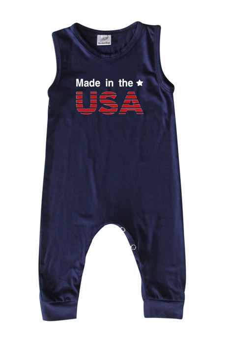 USA Graphic Sleeveless Baby Romper for Boys and Girls