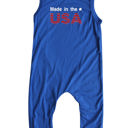12M BORN IN USA ROYAL USA Graphic Sleeveless Baby Romper for Boys and Girls