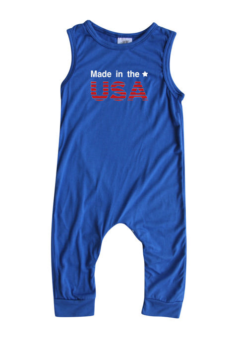 USA Graphic Sleeveless Baby Romper for Boys and Girls