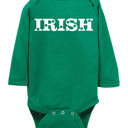 6-12M Long Sleeve Irish St Patrick's Day Graphic Baby Bodysuit | Short or Long Sleeve