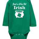 18-24M Long Sleeve Just a Wee Bit Irish St Patrick's Day Graphic Baby Bodysuit | Short or Long Sleeve