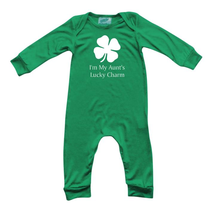 St. Patrick's Day Long Sleeve, Green, Graphic Baby Rompers