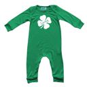3-6M Lucky St. Patrick's Day Long Sleeve, Green, Graphic Baby Rompers