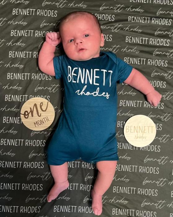 First  Middle Name Personalized (Modern Cursive) Shorts Romper