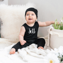  Sweet Personalized Custom Silky Sleeveless Baby Romper for Boys and Girls
