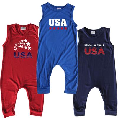 USA Graphic Sleeveless Baby Romper for Boys and Girls