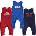  USA Graphic Sleeveless Baby Romper for Boys and Girls