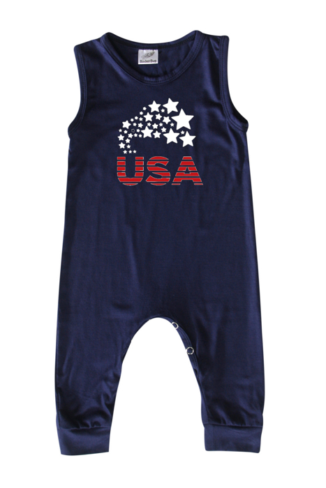 USA Graphic Sleeveless Baby Romper for Boys and Girls