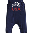  USA Graphic Sleeveless Baby Romper for Boys and Girls