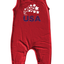  USA Graphic Sleeveless Baby Romper for Boys and Girls