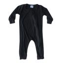 3M Black Silky Long Sleeve Zipper Baby Romper