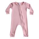 3M Dusty Rose Silky Long Sleeve Zipper Baby Romper