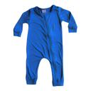 18M Royal Blue Silky Long Sleeve Zipper Baby Romper