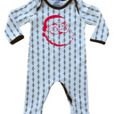  Vintage Santa Christmas Baby Romper- Retro Red, Black, & White Holiday Outfit for Boys and Girls