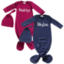  Personalized Knotted Gown with Lush Font  Matching Knotted Hat