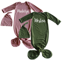  Personalized Knotted Gown with Lush Font  Matching Knotted Hat