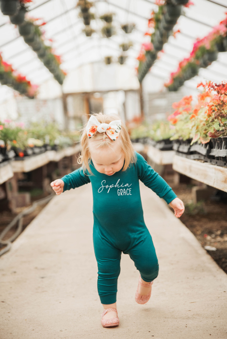 Personalized First  Middle Name Silky Baby Long Sleeve Romper