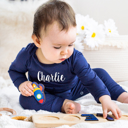 Personalized Silky Long Sleeve Baby Romper for Boys and Girls with Lush Font
