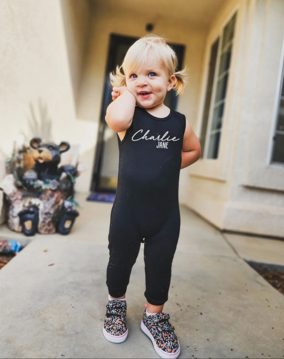 First  Middle Name Personalized Custom Silky Sleeveless Baby Romper for Boys and Girls