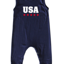  USA Graphic Sleeveless Baby Romper for Boys and Girls
