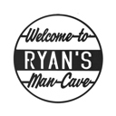 12" - Man Cave Black Powder Coat Vintage Circle Signs