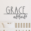 24 inch White Powder Coat Beckett Name Sign - 2 Sizes - Personalized Metal Last Name Sign for Home