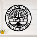 12 inch Raw Steel - can rust Established Family Tree Name Sign - Family Tree Wall Decor Last Name Signs for Home