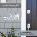 15 inch Black Magnolia Address Plaque - 3 Sizes - Modern Outside House Numbers for Address