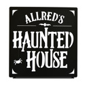 Tabletop - 12 inch Haunted House Custom Name Sign – Personalized Halloween Decoration - Tabletop or Hanging