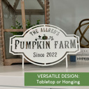 Hanging - 15 inch Pumpkin Farm Custom Name Sign – Personalized Fall Decor with Family Name – Farmhouse Autumn Sign for Porch, Mantel, or Entryway