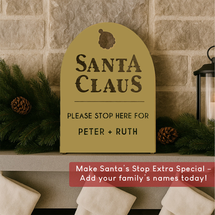 Santa Claus Personalized Christmas Stop Sign – Tabletop or Hanging