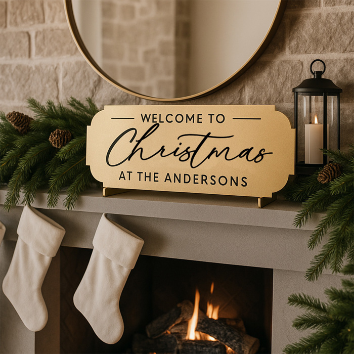 Welcome to Christmas at the [Name] – Personalized Family Sign, Tabletop or Hanging